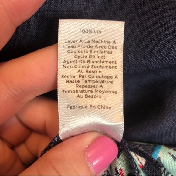 Talbots Pullover V-Neck 3/4 Sleeve Linen Dress Size L - Picture 2 of 9